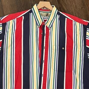 Vintage Bill Blass Colorful Vertical Striped Men's Shirt